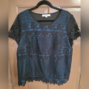 Ann Taylor Top w Lace Overlay